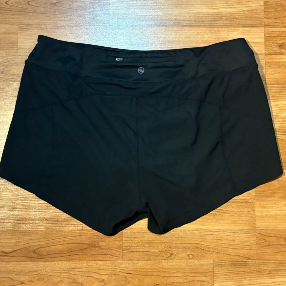 Eddie Bauer Women's Black Athletic Shorts XL Elastic Waist Back Zipper Pocket - Picture 4 of 9